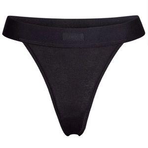NWT SKIMS Cotton Rib Thong | Sz: Xsmall & Medium | Color: SOOT